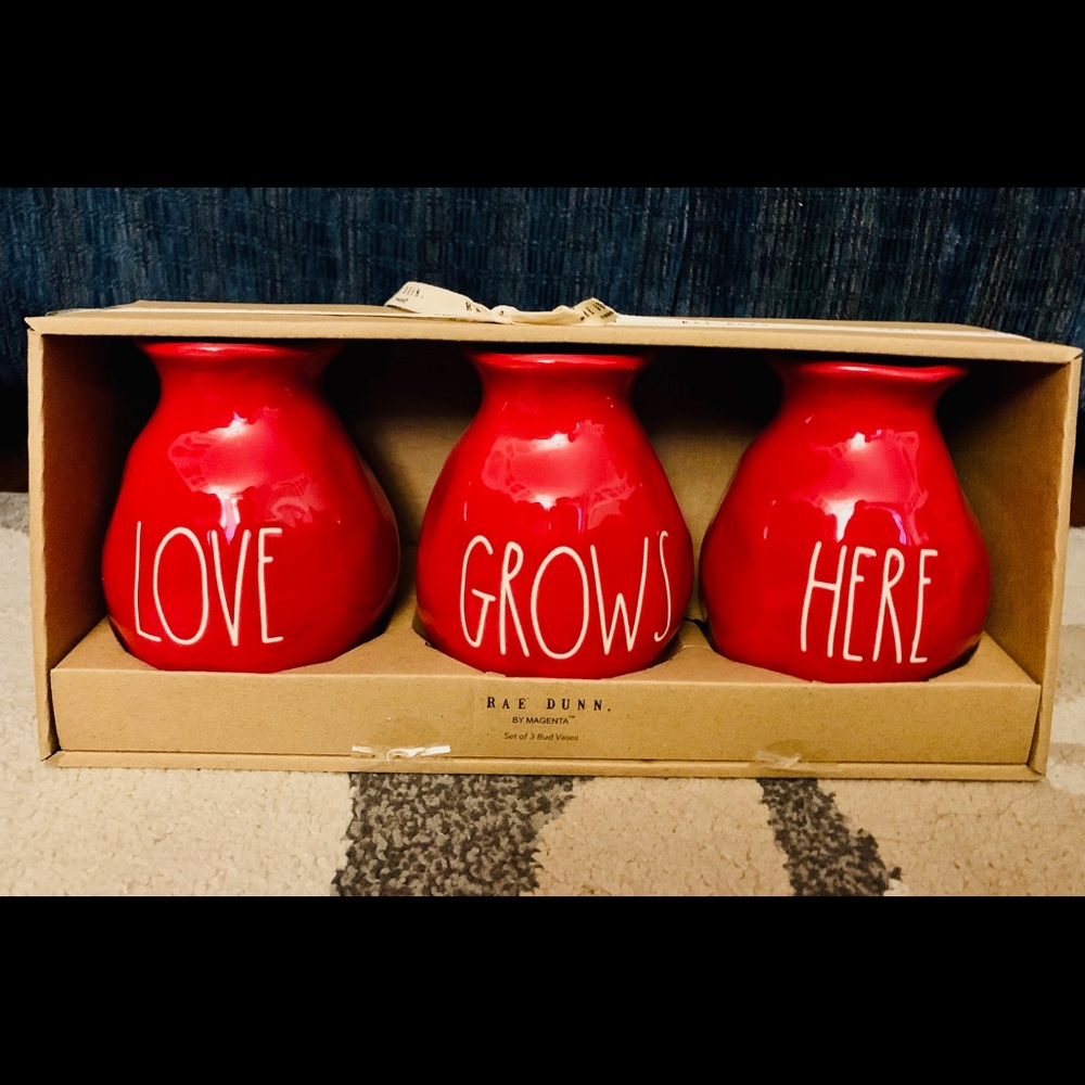 RAE DUNN - LOVE GROWS HERE Vase Set